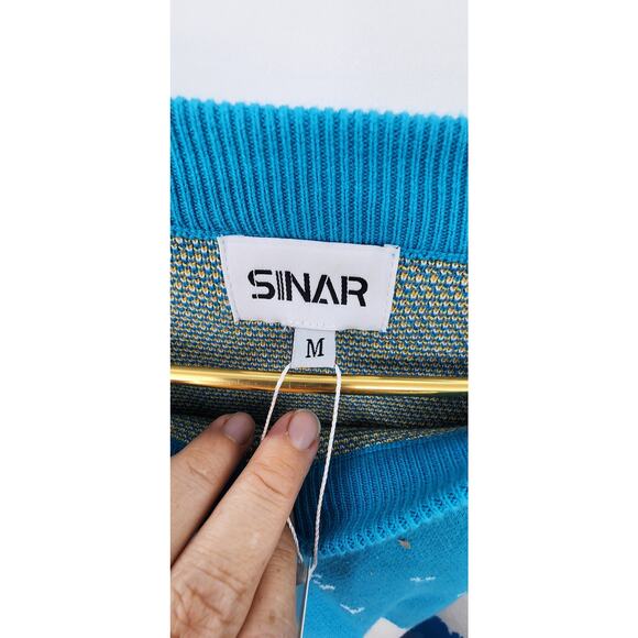 New NWT Sinar Knit Novelty Beach Sweater Size Medium - Picture 6 of 7